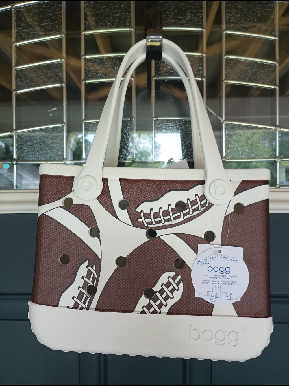 BOGG Bitty Bag Football Ltd Discontinued Tote W/ Clear Zip Pouch Team Spirit